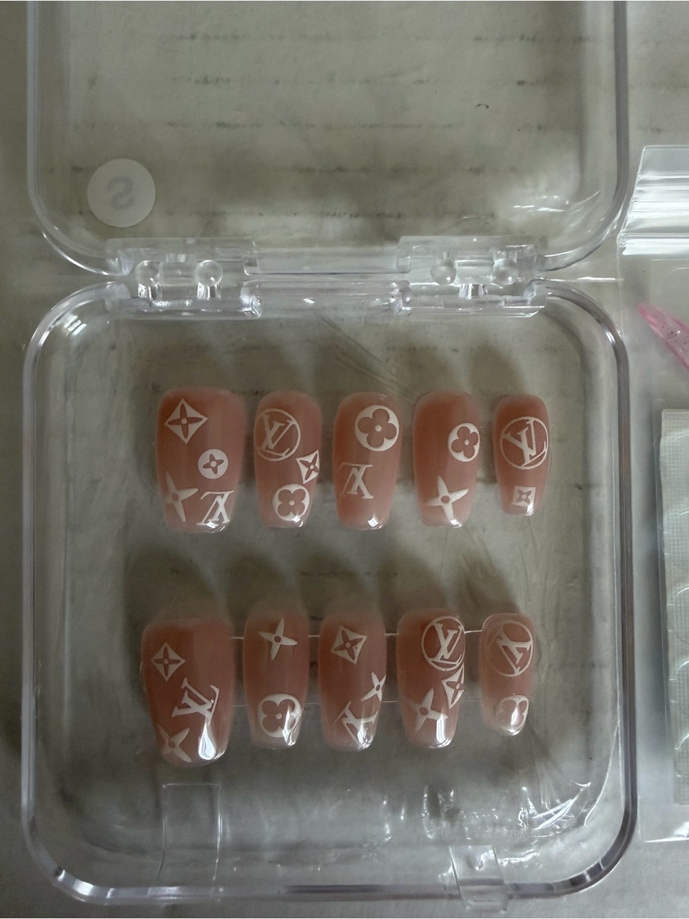 Custom handmade Luxury LV press on nails NIB
